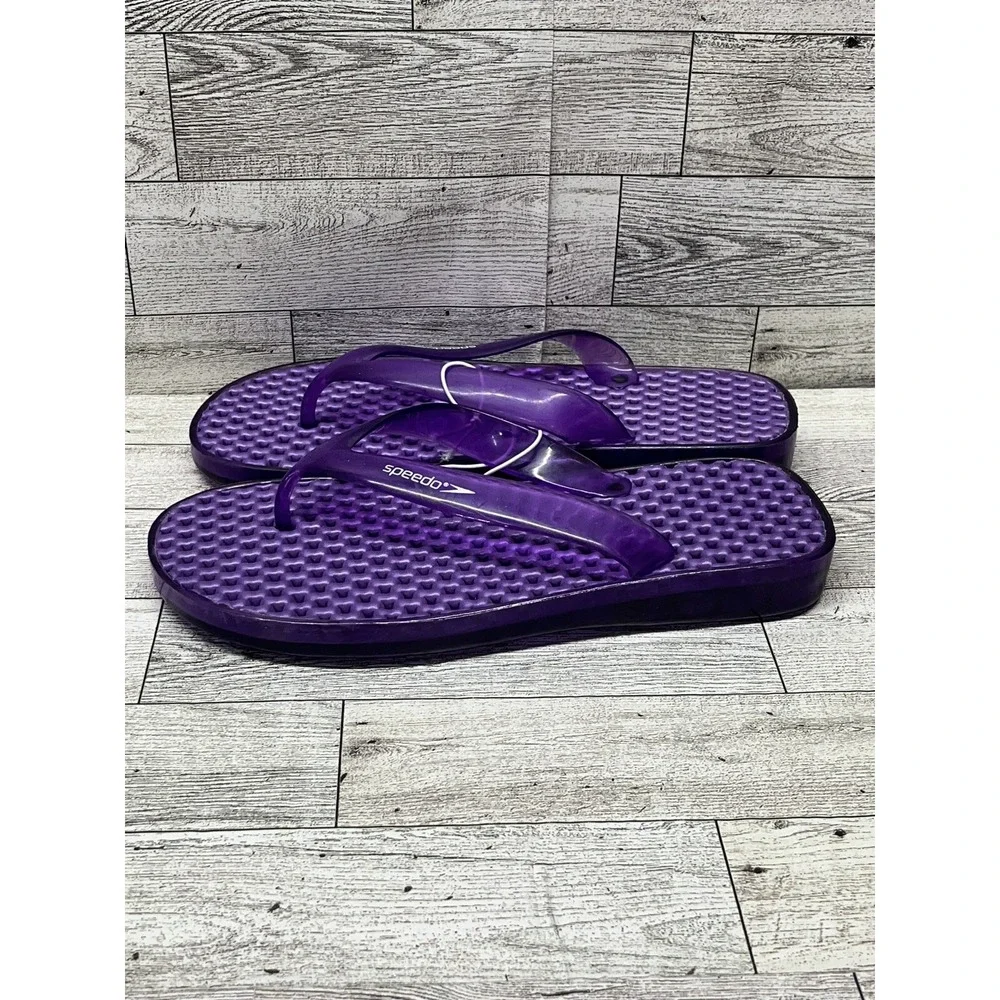 Girls SPEEDO Flip Flops Size M (7-8 Kids) Purple‎ Sport Sandals Shoes Beach
